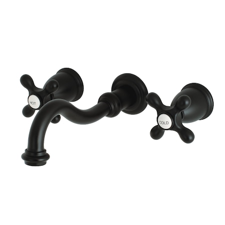 Kingston Brass Roman Tub Faucet, Matte Black, Wall Mount KS3020AX